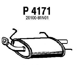 Глушитель выхлопных газов конечный FENNO P4171