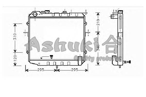 Радиатор, охлаждение двигателя ASHUKI I250-21