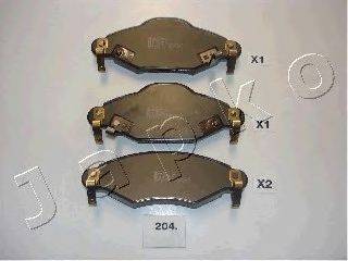 Комплект тормозных колодок, дисковый тормоз ASHIKA PA204AF