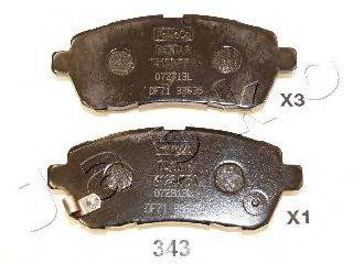 Комплект тормозных колодок, дисковый тормоз ASHIKA PA343AF
