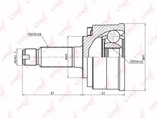 Шарнирный комплект, приводной вал LYNXauto CO-7800