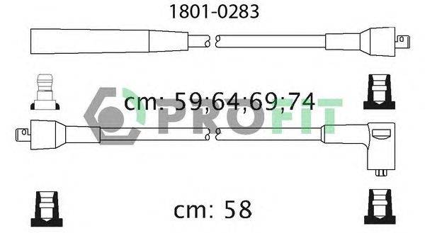 Комплект проводов зажигания PROFIT 18010283