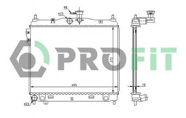 Радиатор, охлаждение двигателя PROFIT PR 1810A1