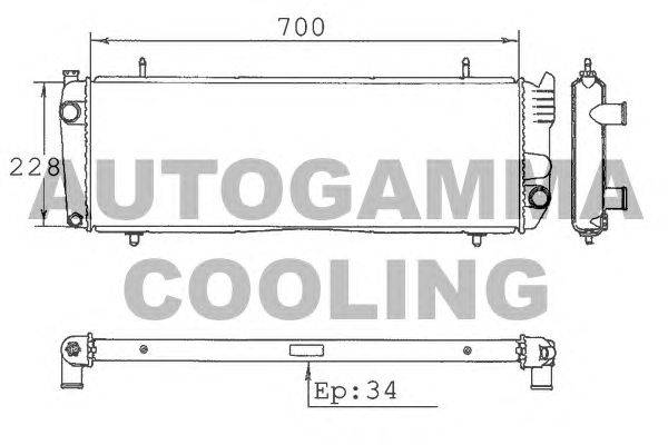 Радиатор, охлаждение двигателя AUTOGAMMA 100471