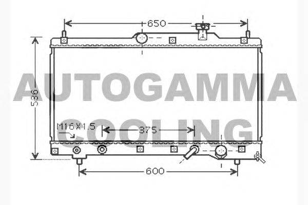 Радиатор, охлаждение двигателя AUTOGAMMA 104744