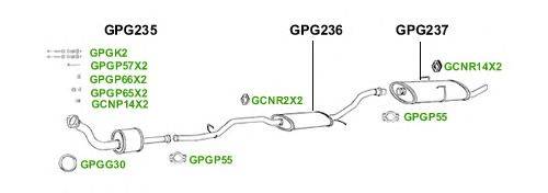 Система выпуска ОГ GT Exhaust 3858