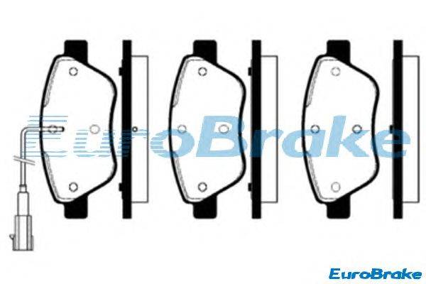 Комплект тормозных колодок, дисковый тормоз EUROBRAKE 5501222365