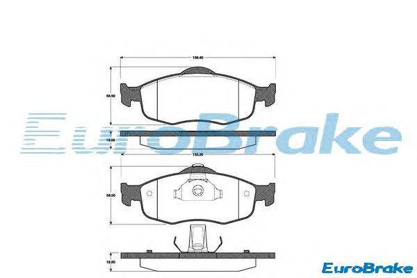 Комплект тормозных колодок, дисковый тормоз EUROBRAKE 5501222534