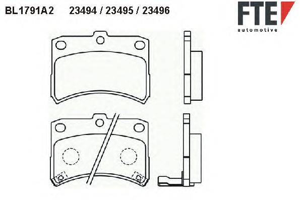 Комплект тормозных колодок, дисковый тормоз FTE 23495