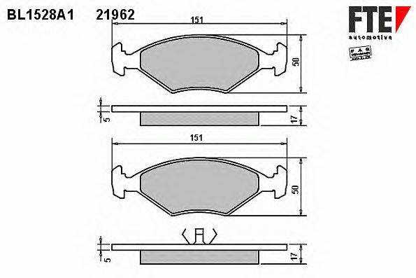 Комплект тормозных колодок, дисковый тормоз FTE BL1528A1