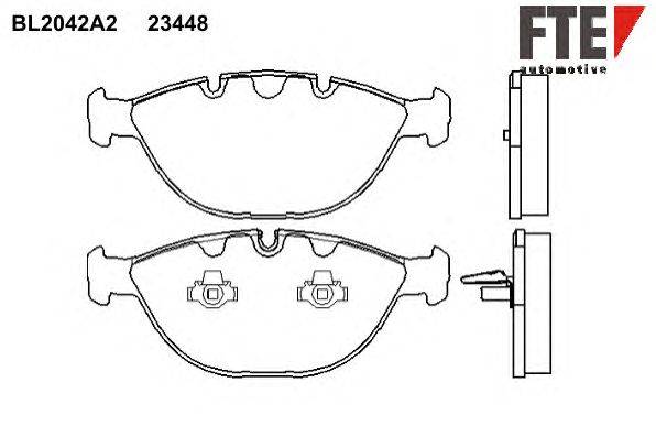 Комплект тормозных колодок, дисковый тормоз FTE 23448