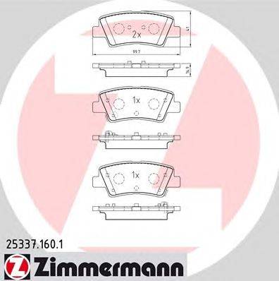 Комплект тормозных колодок, дисковый тормоз ZIMMERMANN 253371601