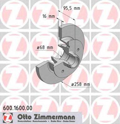 Тормозной диск ZIMMERMANN 600.1600.00