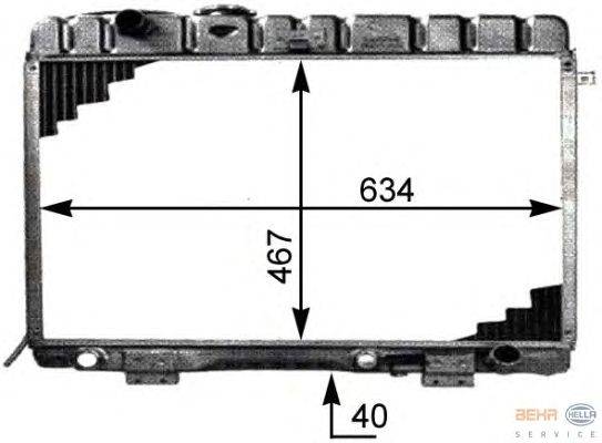 Радиатор, охлаждение двигателя HELLA 8MK376709781