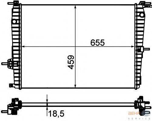 Радиатор, охлаждение двигателя HELLA 8MK 376 756-591