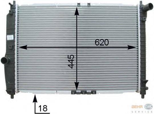 Радиатор, охлаждение двигателя HELLA 8MK 376 762-661