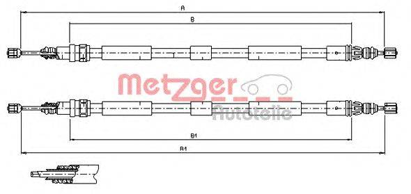 Трос, стояночная тормозная система METZGER 116797
