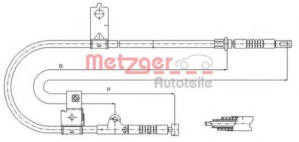 Трос, стояночная тормозная система METZGER 17.0004