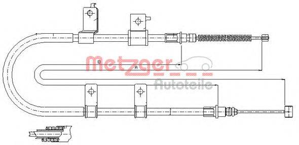 Трос, стояночная тормозная система METZGER 17.3505
