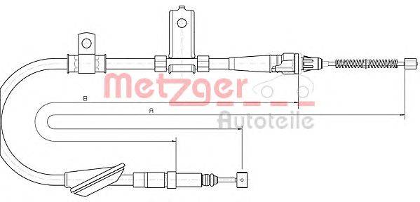 Трос, стояночная тормозная система METZGER 10.5157