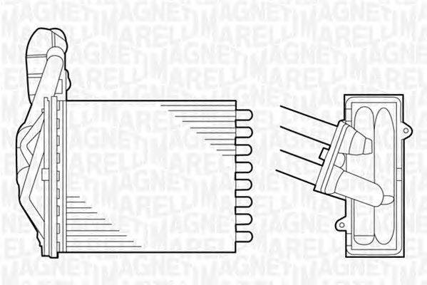 Теплообменник, отопление салона MAGNETI MARELLI 350218075000