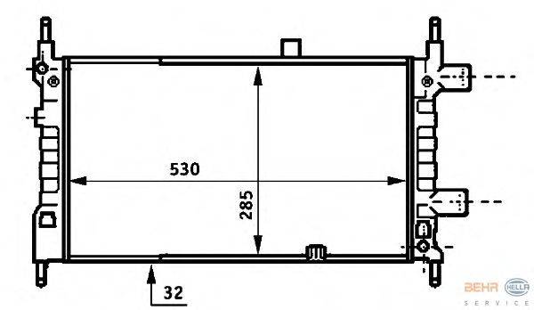 Радиатор, охлаждение двигателя BEHR HELLA SERVICE 8MK 376 707-111