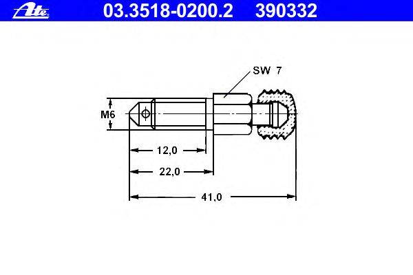 Болт воздушного клапана / вентиль ATE 390332