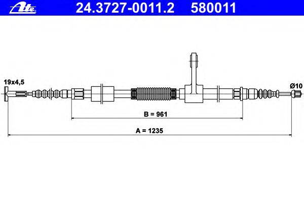 Трос, стояночная тормозная система ATE 24372700112