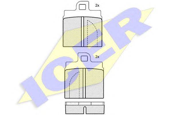 Комплект тормозных колодок, дисковый тормоз ICER 180201