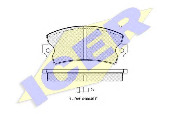 Комплект тормозных колодок, дисковый тормоз ICER 180258