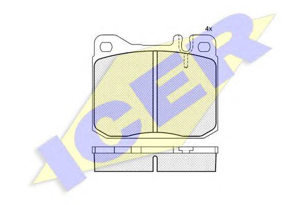 Комплект тормозных колодок, дисковый тормоз ICER 20341