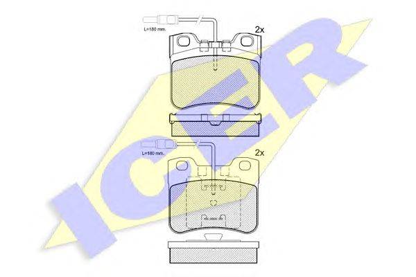 Комплект тормозных колодок, дисковый тормоз ICER 20211