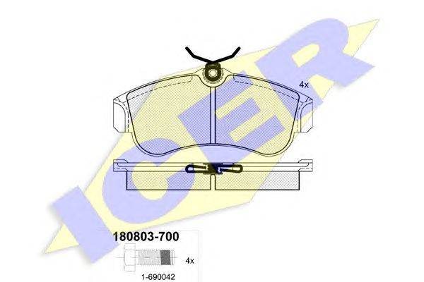 Комплект тормозных колодок, дисковый тормоз REMSA 232020