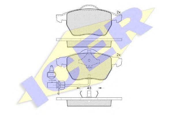 Комплект тормозных колодок, дисковый тормоз ICER 181331-203