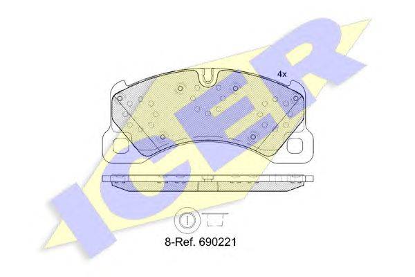 Комплект тормозных колодок, дисковый тормоз ICER 24553