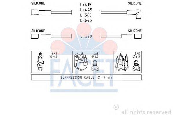 Комплект проводов зажигания FACET 48510