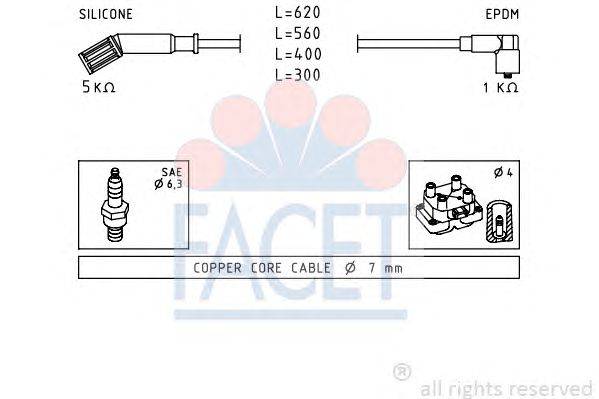 Комплект проводов зажигания FACET 48694