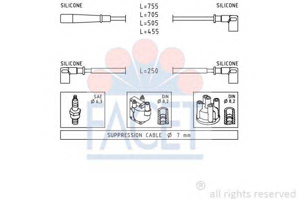 Комплект проводов зажигания FACET 49140