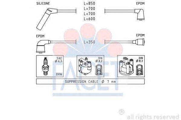 Комплект проводов зажигания FACET 49407