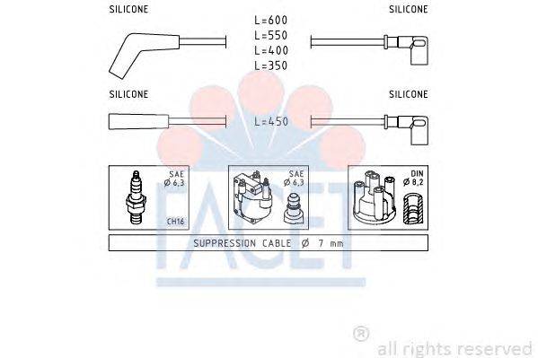 Комплект проводов зажигания FACET 49914