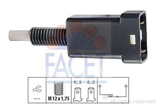 Выключатель фонаря сигнала торможения; Выключатель, привод сцепления (Tempomat) FACET 71003