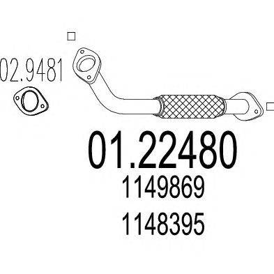 Труба выхлопного газа MTS 01.22480
