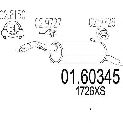 Глушитель выхлопных газов конечный ROSI 13410