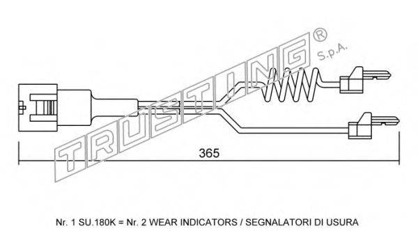 Сигнализатор, износ тормозных колодок TRUSTING SU.180K