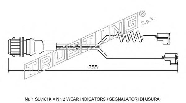 Сигнализатор, износ тормозных колодок TRUSTING SU.181K
