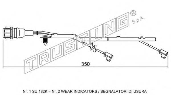 Сигнализатор, износ тормозных колодок TRUSTING SU.182K