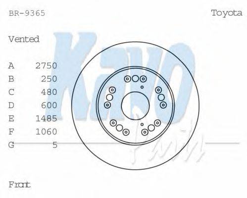 Тормозной диск KAVO PARTS BR-9365