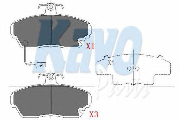 Комплект тормозных колодок, дисковый тормоз KAVO PARTS KBP-2021