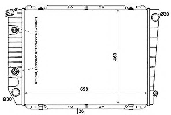 Радиатор, охлаждение двигателя NRF 50371