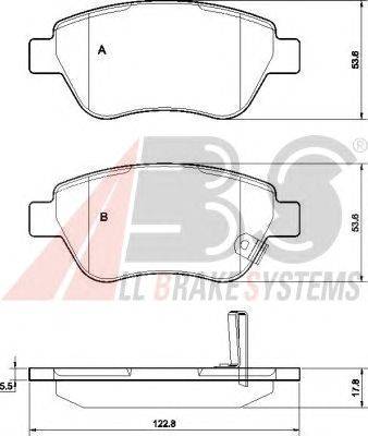 Комплект тормозных колодок, дисковый тормоз A.B.S. P59051